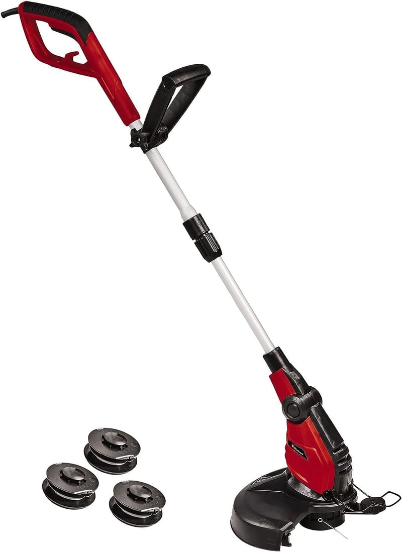Elektrická strunová kosačka Einhell GC-ET 4530 set – motorová hlava sklopná do 4 polôh, otočná o 180°, hliníková teleskopická rukoväť, Flowerguard