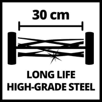 Mașină de tuns iarba manuală Einhell GC-HM 300 pentru suprafețe de până la 150 m², cu cilindru de tăiere cu 5 lame din oțel, reglare a înălțimii de tăiere între 13-37 mm și coș colector de 16 litri 9