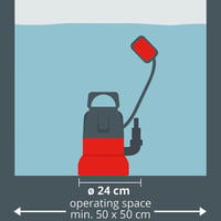 Pompă submersibilă Einhell GC-SP 3580 LL, 350 W, 8000 l/h, aspirație plată până la 1 mm, cu supapă de reținere 3