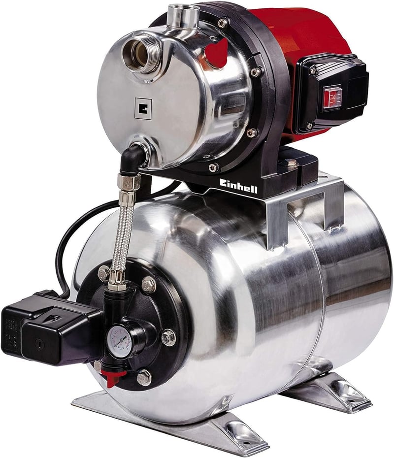 Domáca vodáreň Einhell GC-WW 1250 NN 1200 W 5 bar 5000 l/h výtlačná výška 50 m 20 l nerezová nádrž bezúdržbový motor