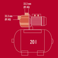 Domáca vodáreň Einhell GC-WW 6538, 650 W, výška nasávania 8 m, so 7 m sacou hadicou, s tlakovým spínačom – používaná 10