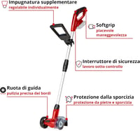 Einhell GE-CC 18 Li Solo Power X-Change Akumulátorový čistič škár 18V 1200 ot./min. Teleskopická rukoväť 10 cm kefy bez akumulátora a nabíjačky 3