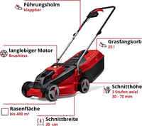 Einhell GE-CM 18/30 Li Kit Power X-Change akumulatorska kosilica - 18V, širina rezanja 30 cm, 150 m², košara 25 L, 3,0 Ah baterija i punjač 3