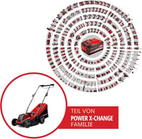 Einhell GE-CM 18/33 Li Kit akumulatorska kosilica Power X-Change 18V, širina reza 33 cm, motor bez četkica, košara 30L, visina košnje 25-65 mm, s 4,0 Ah baterijom i punjačem 2