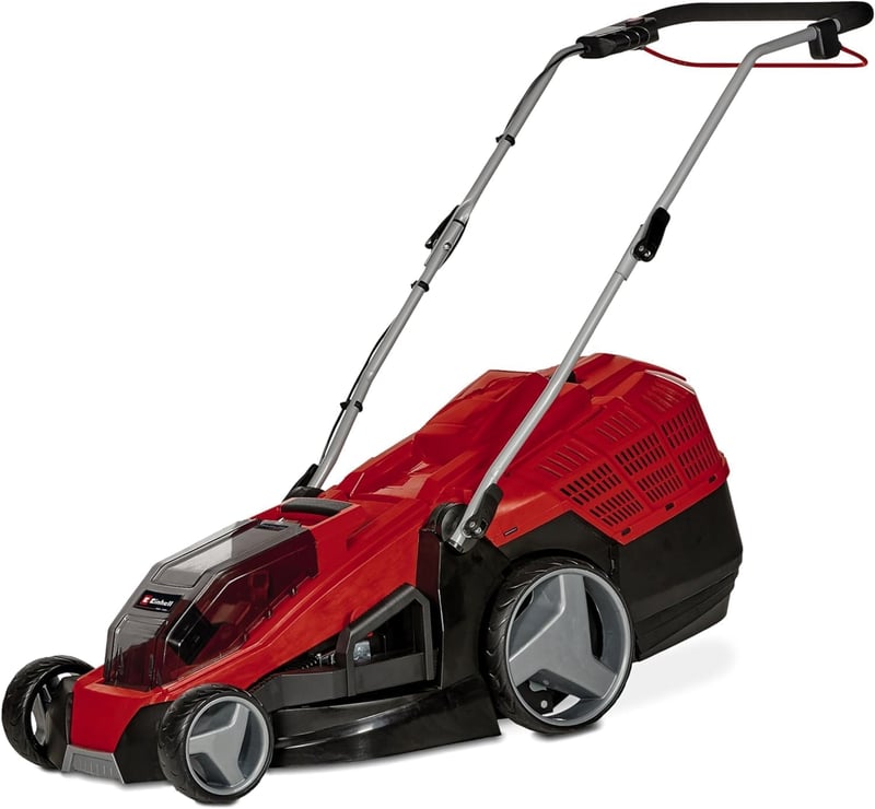 Mașină de tuns iarba cu acumulator Einhell GE-CM 36/43 Li M-Solo Power X-Change – 43 cm, motor fără perii, coș colector 63 L, înălțime de tăiere 25-75 mm, 600 m², fără acumulator
