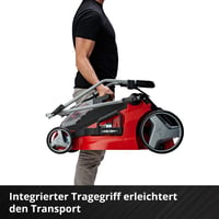 Einhell GE-CM 43 Li M Kit akumulatorska kosilica 43 cm širina rezanja 600 m² Brushless Power X-Change 36V 2x4Ah 63L košara za travu malčiranje 25-75 mm 8