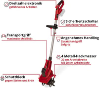 Einhell GE-CR 18/20 Li E-Solo Akumulátorový kultivátor – 18V Solo (bez akumulátora a nabíjačky) 3