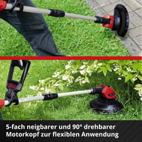 Mașină de tuns iarba cu acumulator Einhell GE-CT 18 Li Set - 18V, lățime de tăiere 24 cm, mâner telescopic, acumulator 2,0 Ah și încărcător 5