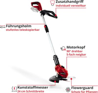 Akumulátorový vyžínač Einhell GE-CT 18 Li Solo, 18V, záber 24 cm, 8500 ot./min, s otočnou hlavou, bez akumulátora a nabíjačky, použitý 6