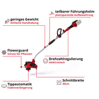 Einhell GE-CT 36/30 Li E Solo akumulatorski trimer za travu Power X-Change 36V, širina reza 30 cm, glava s niti, Flowerguard, bez baterije 3