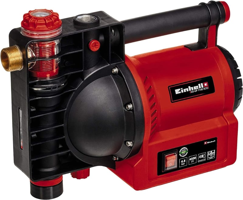 Záhradné čerpadlo Einhell GE-GP 1145 ECO, elektrické povrchové čerpadlo na zavlažovanie a zásobovanie vodou, 4500 l/h, 4,8 baru, používané