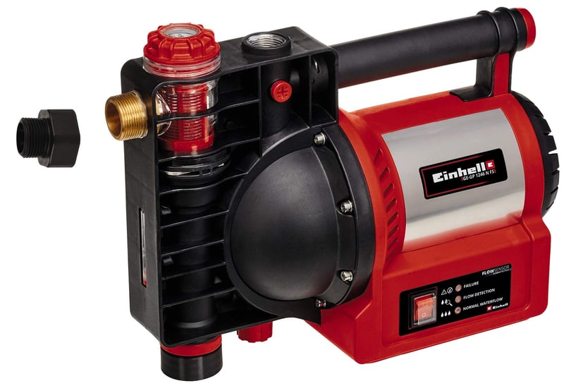 Záhradné čerpadlo Einhell GE-GP 1246 N FS 1200 W, 4600 l/h, 5 bar, indikátor hladiny vody a znečistenia, ochrana proti behu nasucho, prietokový snímač s LED diódou