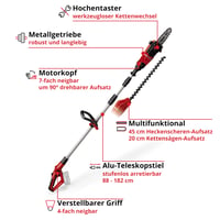 Einhell GE-HC 18 Li T-Solo akkus multifunkciós szerszám – 2 az 1-ben sövényvágó és láncfűrész, Oregon kard, akku és töltő nélkül 3