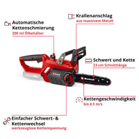 Drujba cu acumulator Einhell GE-LC 18/25 Li-Solo - Ferăstrău cu acumulator de 18V pentru grădină, Solo (fără acumulator și încărcător) 3