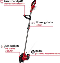 Akumulátorový zarovnávač trávnikov Einhell GE-LE 18/190 Li-Solo Power X-Change, 18 V, 3-stupňové nastavenie hĺbky 36,5 – 45 mm, 19 cm, bez akumulátora a nabíjačky 3