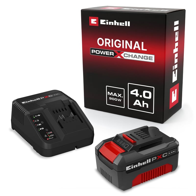 Set de pornire original Einhell PXC acumulator 4,0 Ah și încărcător – pentru sistemul Power X-Change