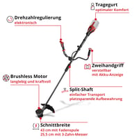 Akumulátorový krovinorez Einhell Professional GP-BC 36/430 Li BL-Solo – Solo (bez akumulátora a nabíjačky) 3