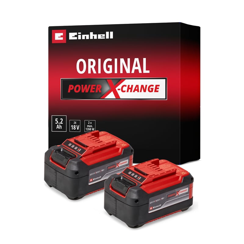 Einhell PXC Twinpack 18V 5,2 Ah Li-Ion akumulátorová súprava 2 ks – pre univerzálne PXC náradie, LED displej, proaktívna správa akumulátora