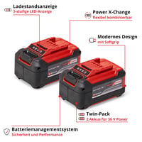 Einhell PXC Twinpack 18V 5,2 Ah Li-Ion akumulátorová súprava 2 ks – pre univerzálne PXC náradie, LED displej, proaktívna správa akumulátora 4
