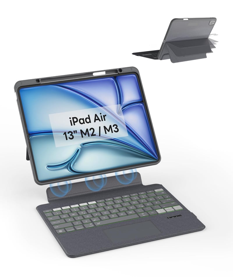 Magnetická klávesnica eip Magnetix pre modely iPad Air 13" M4/M3/M2 – magnetické pripojenie, maďarské rozloženie klávesov