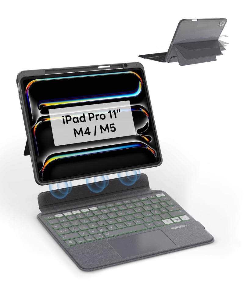Magnetické puzdro s klávesnicou eip Magnetix pre iPad Pro 11" (M5 2025 / M4 2024) – Magnetické ochranné puzdro so zabudovanou klávesnicou