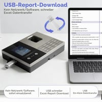 Eirolace 5 u 1 uređaj za evidenciju radnog vremena za male tvrtke s prepoznavanjem lica i otiska prsta, USB izvozom, stolnim ili zidnim satom za prisutnost 4