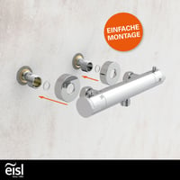 Baterie de duș termostatată EISL CLAUDIO CLT168ACR cromată - cu blocare de siguranță la 38°C, baterie cu monocomandă 7