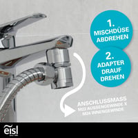 Baterie de bucătărie EISL DX25 cu duș extractibil pentru bucătărie, baie, spălătorie sau atelier, cu furtun (150 mm) și adaptor, crom 5