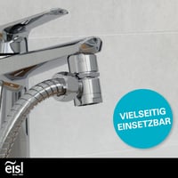 Baterie de bucătărie EISL DX25 cu duș extractibil pentru bucătărie, baie, spălătorie sau atelier, cu furtun (150 mm) și adaptor, crom 6