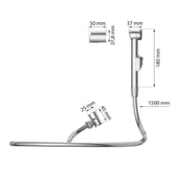 Baterie de bucătărie EISL DX25 cu duș extractibil pentru bucătărie, baie, spălătorie sau atelier, cu furtun (150 mm) și adaptor, crom 7