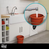Baterie de bucătărie EISL DX25 cu duș extractibil pentru bucătărie, baie, spălătorie sau atelier, cu furtun (150 mm) și adaptor, crom 4
