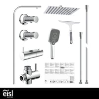 Sprchový set EISL EASY DELUXE DX12011 s hlavovou sprchou (300x300 mm) a ručnou sprchou, bez batérie, na dodatočnú montáž, so stierkou na sklo 12