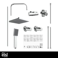 Set de duș EISL EASY ENERGY DX12004-A 2 în 1 cu pară de duș tip ploaie mare (176 x 176 mm) și duș de mână, montabil în găurile existente, cu kit complet de instalare 9