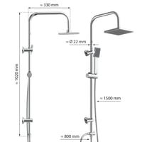Set de duș EISL EASY ENERGY DX12004-A 2 în 1 cu pară de duș tip ploaie mare (176 x 176 mm) și duș de mână, montabil în găurile existente, cu kit complet de instalare 5