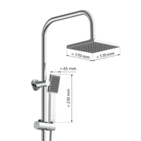 Set de duș EISL EASY ENERGY DX12004-A 2 în 1 cu pară de duș tip ploaie mare (176 x 176 mm) și duș de mână, montabil în găurile existente, cu kit complet de instalare 6