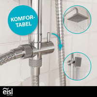 Set de duș EISL EASY ENERGY DX12004-A 2 în 1 cu pară de duș tip ploaie mare (176 x 176 mm) și duș de mână, montabil în găurile existente, cu kit complet de instalare 7