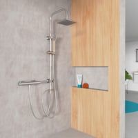 Set de duș EISL EASY ENERGY DX12004-A 2 în 1 cu pară de duș tip ploaie mare (176 x 176 mm) și duș de mână, montabil în găurile existente, cu kit complet de instalare 10