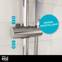Set de duș EISL EASY ENERGY DX12004-A 2 în 1 cu pară de duș tip ploaie mare (176 x 176 mm) și duș de mână, montabil în găurile existente, cu kit complet de instalare 8