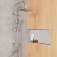 EISL EASY FRESH DX12006 Set za tuširanje 2 u 1 s nadglavnim tušem (250x200 mm) i ručnim tušem, montaža na postojeće rupe, kompletan set za montažu 3