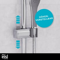 EISL EASY FRESH DX12006 Set za tuširanje 2 u 1 s nadglavnim tušem (250x200 mm) i ručnim tušem, montaža na postojeće rupe, kompletan set za montažu 4