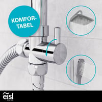 EISL EASY FRESH DX12006 Set za tuširanje 2 u 1 s nadglavnim tušem (250x200 mm) i ručnim tušem, montaža na postojeće rupe, kompletan set za montažu 6