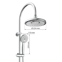 Sprchová súprava EISL SOMMERREGEN DX1005CS-A, chróm – hlavová sprcha (Ø 220 mm) a ručná sprcha s 5 druhmi prúdu, kompletná montážna súprava pre jednoduchú inštaláciu 6
