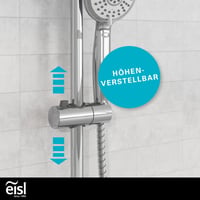 Sprchová súprava EISL SOMMERREGEN DX1005CS-A, chróm – hlavová sprcha (Ø 220 mm) a ručná sprcha s 5 druhmi prúdu, kompletná montážna súprava pre jednoduchú inštaláciu 7