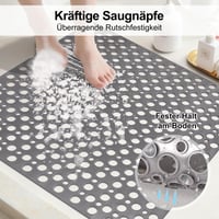 EIVINJE Protuklizna prostirka za tuš 70x70 cm, kupaonska prostirka od TPE materijala s vakuumskim čepovima, velikim otvorima za odvod, bez BPA, otporna na plijesan 2