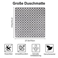 EIVINJE Protuklizna prostirka za tuš 70x70 cm, kupaonska prostirka od TPE materijala s vakuumskim čepovima, velikim otvorima za odvod, bez BPA, otporna na plijesan 8