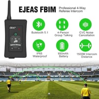 EJEAS FBIM Bluetooth intercom fejhallgató szett focibírónak - 1500M, 4 db 3