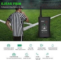 EJEAS FBIM Bluetooth intercom fejhallgató szett focibírónak - 1500M, 4 db 2