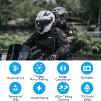 EJEAS Q7 Bluetooth 5.1 Motoros Sisak Interkom Rendszer Stereo Hanggal 2