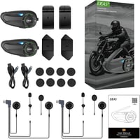 EJEAS Q8 Mesh 3.0 Motoros Sisak Bluetooth Intercom 6 Személyes Kommunikációs Rendszer 2db 7
