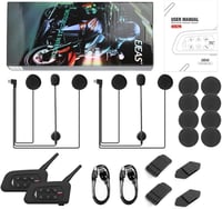 EJEAS V4 Plus motoros interkom Bluetooth 5.1 sisak headset 4 személyes full duplex FM CVC zajcsökkentés 2db 7